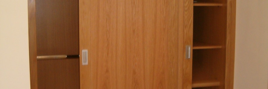 American white oak sliding door wardrobe